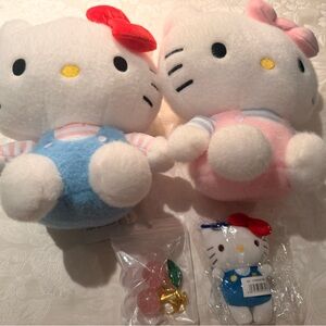 Hello Kitty Plush Set - Red Bow and Pink Outfit (Lot of 4)